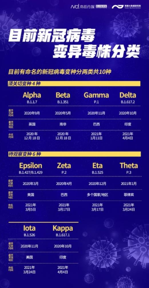 目前新冠变异病毒分类