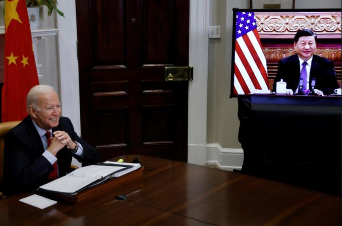 美国总统拜登与中国国家主席习近平举行视频峰会