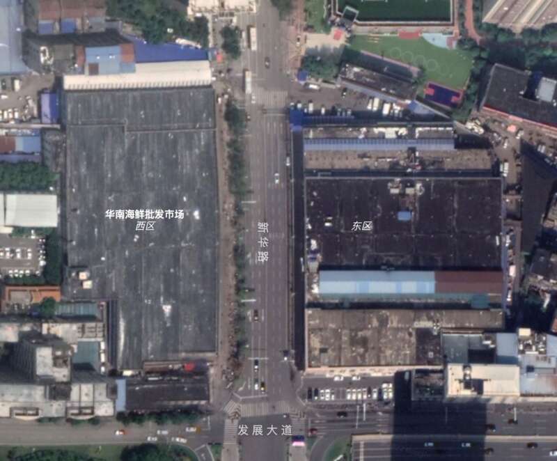武汉华南海鲜市场卫星图